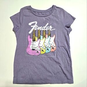 Fender girl's purple guitar tee size XL (14/16)
